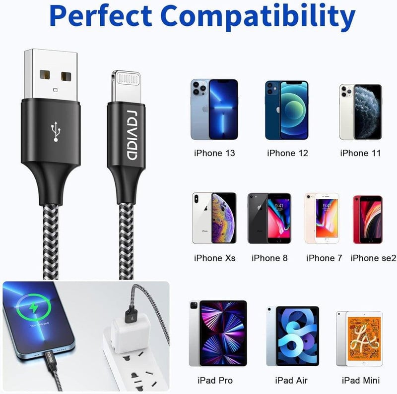 iPhone Lightning Gyorstöltő Kábel 2db Fekete - iPhone/iPad Kompatibilis