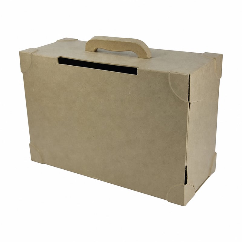 Décopatch EV002O papírmasé koffer dekoráláshoz, 14,5 x 36 x — hibás, részben működik: szakadás az egyik oldalon (állapot: lásd a 2. képet)