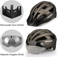 Shinmax LED-es MTB sisak levehető szemüveggel, 57-62 cm 4