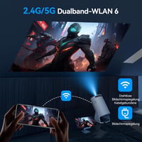 Aubor Mentech HY300Pro Mini Projektor WiFi 6 és Bluetooth - 180° Forgatható Hordozható Vetítő 720P Natív Felbontás, 4K Támogatás, Android 11 4