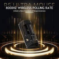 ATTACK SHARK R5 Ultra Szénszálas Gamer Egér, 39g Szuperkönnyű, 8000Hz Vezeték Nélküli, 42000 DPI, PAW3950MAX Szenzor, Bluetooth/2.4G/Vezeték 6