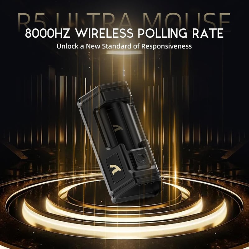 ATTACK SHARK R5 Ultra Szénszálas Gamer Egér, 39g Szuperkönnyű, 8000Hz Vezeték Nélküli, 42000 DPI, PAW3950MAX Szenzor, Bluetooth/2.4G/Vezeték
