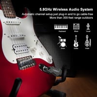 LEKATO 5.8GHz Vezeték Nélküli Gitár Rendszer - Újratölthető Adó-Vevő Szett Elektromos Gitárhoz és Basszusgitárhoz, Interferenciamentes 2