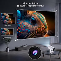 Eroshoo R1 Hordozható Mini Projektor - 10000 Lumen, 1080P, 4K Támogatás, Android TV 11.0, WiFi 6, Bluetooth 5.2, Beépített Akkumulátor, 270° 4