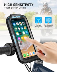 LUROON Vízálló Telefontartó Motorkerékpárra és Kerékpárra - 360° Forgatható Univerzális Tartó 5.5-7.0" Okostelefonokhoz, Rezgéscsillapítássa 4