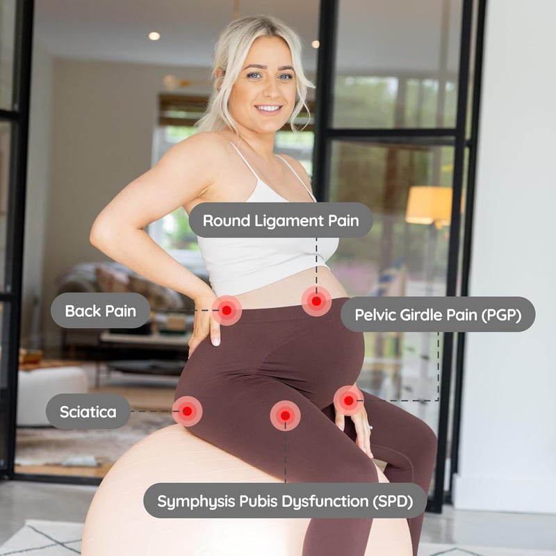 BABYGO® Kismama Fitnesz Labda 65cm - Nude Színű, Irodai és Jógahasználatra, 1000kg Teherbírású