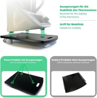 Thermomix TM6 TM5 fekete fa csúsztatólap - STAFECO görgős alátét biztonságos mozgatáshoz 3