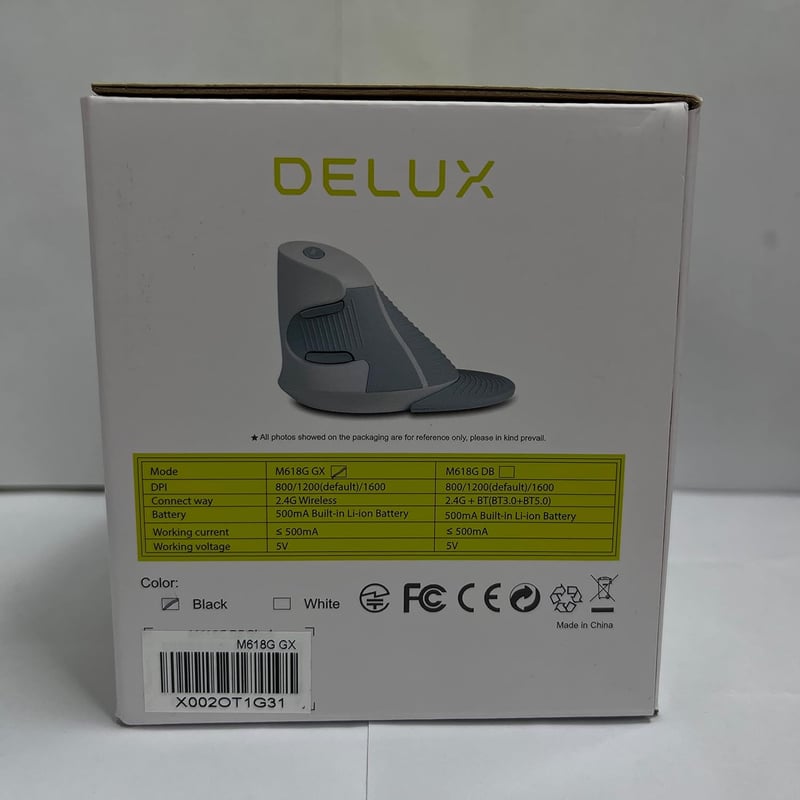 DeLUX M618G GX ergonomikus vezeték nélküli függőleges egér, csuklótámasszal, karpális alagút szindrómára