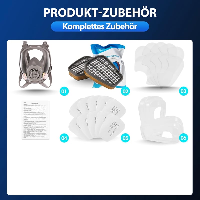 Trudsafe Teljes Arcvédő Maszk Szűrővel és Lencse Védelemmel Festéshez Gázok Ellen
