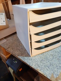 Exacompta ECOBOX+ 229606D organizator de birou cu 5 sertare pentru documente A4/A4+ — deformat, element de îmbinare rupt (stare: vezi a 2-a imagine) 3