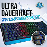 KLIM Chroma Gamer Billentyűzet - RGB Háttérvilágítás - 2ms Válaszidő - Vízálló - PC, Mac, PS4, PS5 Kompatibilis - Fekete 7