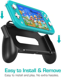 MoKo Ergonomikus Védőtok Nintendo Switch Lite Konzolhoz - Kényelmes Markolattal, Ütésálló Kialakítással, Fekete 4