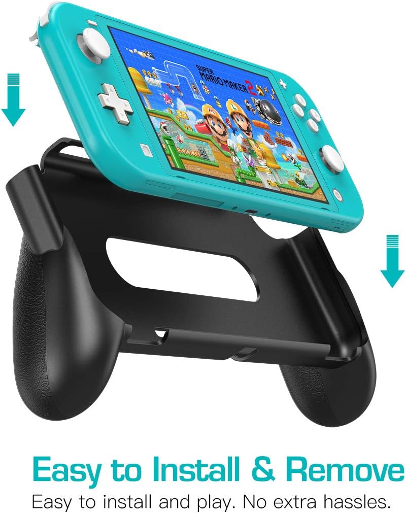 MoKo Ergonomikus Védőtok Nintendo Switch Lite Konzolhoz - Kényelmes Markolattal, Ütésálló Kialakítással, Fekete
