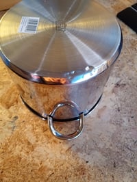 Oală pentru legume GSW Montreal din inox cu capac de sticlă, 22 cm, 6,8 L, 36x23,5x19,5 cm, urme de lovitură pe margine (stare: vezi a 2-a poză) 2