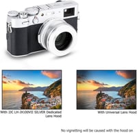 Fujifilm X100 sorozathoz JJC fém napellenző és adaptergyűrű - Ezüst 6