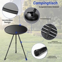 Ceboic prijenosni ultralaki aluminijski stol za kampiranje s torbom, sklopivi stol za piknik podesive visine za kampiranje, vrt i planinarenje 3