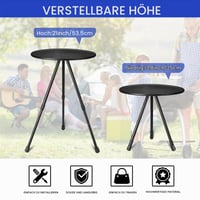 Ceboic prijenosni ultralaki aluminijski stol za kampiranje s torbom, sklopivi stol za piknik podesive visine za kampiranje, vrt i planinarenje 5