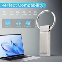 Stick USB Cecosy 982 GB, unitate flash, capacitate mare, rezistent la apă, stocare de date portabilă pentru calculator, laptop și Smart TV 2