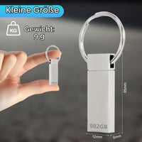 Stick USB Cecosy 982 GB, unitate flash, capacitate mare, rezistent la apă, stocare de date portabilă pentru calculator, laptop și Smart TV 7