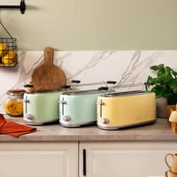 Cecotec 4 szeletes kenyérpirító retro zöld 1630W rozsdamentes acél 6