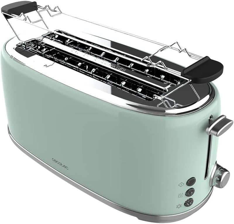 Cecotec 4 szeletes kenyérpirító retro zöld 1630W rozsdamentes acél