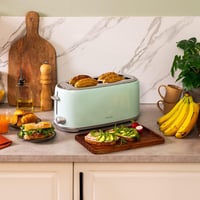 Cecotec 4 szeletes kenyérpirító retro zöld 1630W rozsdamentes acél 2