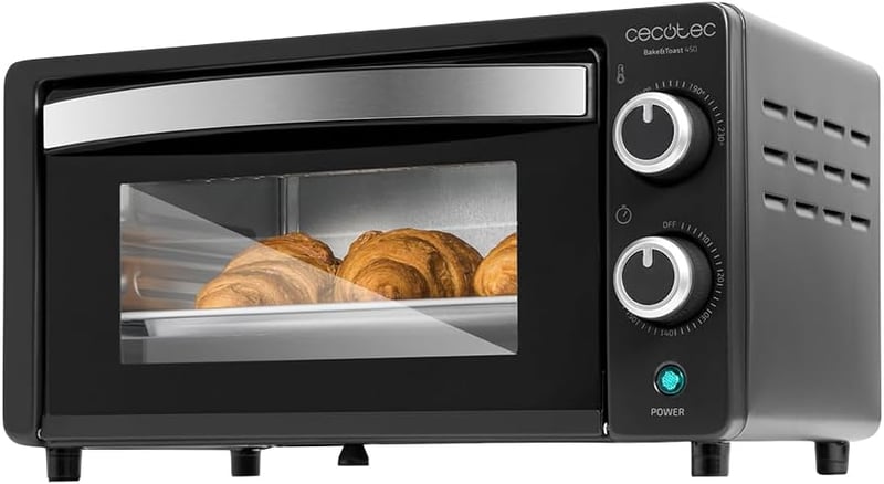 Cecotec Bake&Toast 1090 fekete asztali sütő 10L 1000W időzítővel hőmérséklet szabályozással