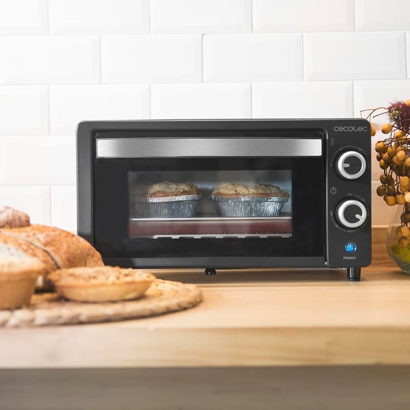 Cecotec Bake&Toast 1090 fekete asztali sütő 10L 1000W időzítővel hőmérséklet szabályozással