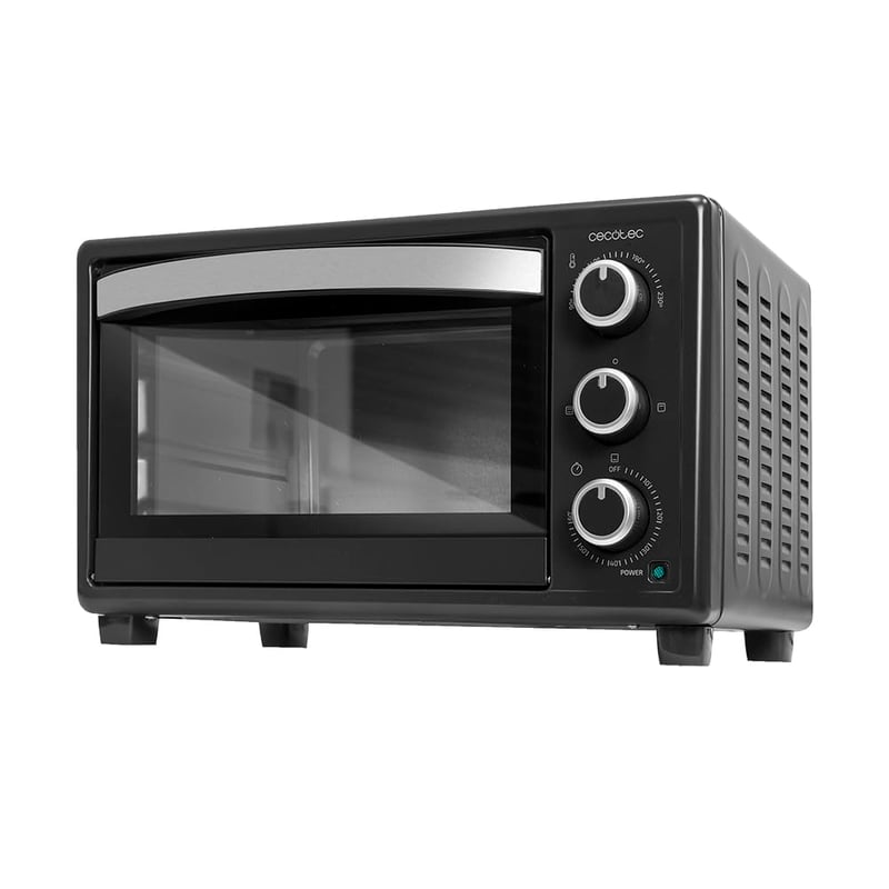 Mini rúra Cecotec Bake&Toast 2300 Black, 23 l, 1500 W, 230 °C, gril a kombinované režimy ohrevu, dvojité sklenené dvierka, 60-minútový časovač, tácka na omrvinky