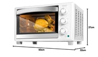 Cuptor electric Cecotec Bake&Toast 3090 White Gyro, 30 L, 1500 W, 5 funcții, rotisor, iluminare interioară, convecție, tavă pentru firimituri 10