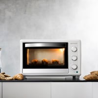 Cuptor electric Cecotec Bake&Toast 3090 White Gyro, 30 L, 1500 W, 5 funcții, rotisor, iluminare interioară, convecție, tavă pentru firimituri 3