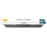 Hotă Cecotec Bolero Flux CM 602200, 60 cm, albă, capacitate de absorbție 220 m3/h, motor 70 W, control mecanic, 3 trepte de viteză 1