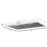 Hotă Cecotec Bolero Flux CM 602200, 60 cm, albă, capacitate de absorbție 220 m3/h, motor 70 W, control mecanic, 3 trepte de viteză 2