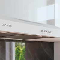Hotă Cecotec Bolero Flux CM 602200, 60 cm, albă, capacitate de absorbție 220 m3/h, motor 70 W, control mecanic, 3 trepte de viteză 5
