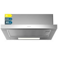 Cecotec Bolero Flux TLM 606500 Teleszkópos Páraelszívó 60 cm Inox, 165 W Motor, 650 m3/h Szívóteljesítmény, Mechanikus Vezérlés, 2 Fokozat, Szénszűrő 1