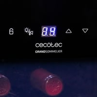 Vitrină pentru vinuri Cecotec Bolero GrandSommelier 1250 CoolCrystal, 12 sticle, răcire termoelectrică, 35 dB, silențioasă, 8-18°C, panou tactil, iluminare LED 8