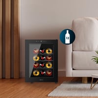 Hladnjak za vino Cecotec Bolero GrandSommelier 1255 CoolCrystal E, kapacitet 12 boca, metalne police, kontrole na dodir, 8-18°C, crni 3