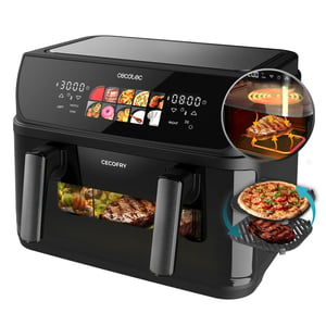 Teplovzdušná fritéza Cecotec Cecofry&Grill Duoheat 10000 10 l 2800 W s priehľadným okienkom na zdravé varenie s nízkym obsahom tuku