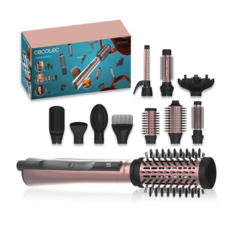 Cecotec CeramicCare 10in1 AirBrush hajformázó készlet 10 tartozékkal - 1200 W, ion, kerámia