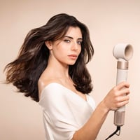 Uscător de păr și perie cu aer cald Cecotec CeramicCare AirGlisse Champagne cu 8 accesorii, 1400W, tehnologie Coanda, 3 trepte de viteză și temperatură 6