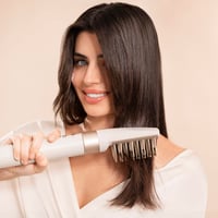 Uscător de păr și perie cu aer cald Cecotec CeramicCare AirGlisse Champagne cu 8 accesorii, 1400W, tehnologie Coanda, 3 trepte de viteză și temperatură 5