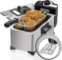 Cecotec CleanFry 3L rozsdamentes olajsütő 190°C-ig, mosogatógépben mosható tálcával 1