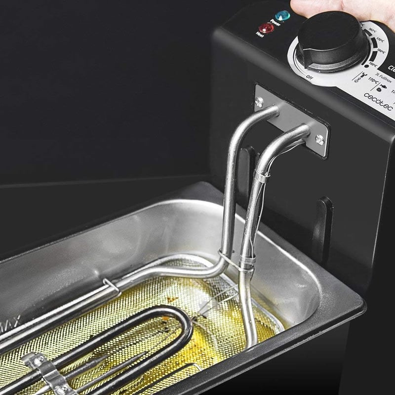 Cecotec CleanFry 3L rozsdamentes olajsütő 190°C-ig, mosogatógépben mosható tálcával