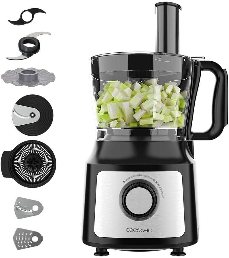 Cecotec Comino 1000 Konyhai Robotgép 1000W, 2 Sebesség, 2L Tál, Aprító és Keverő Kés
