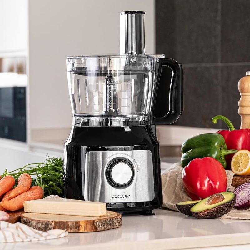 Cecotec Comino 1000 Konyhai Robotgép 1000W, 2 Sebesség, 2L Tál, Aprító és Keverő Kés