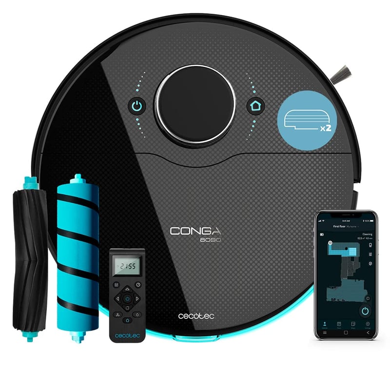Robot aspirator și mop Cecotec Conga 8090 Ultra T – 12000 Pa, navigație laser, RoomPlan 3.0, perie Jalisco, perie pentru păr de animale, aplicație și