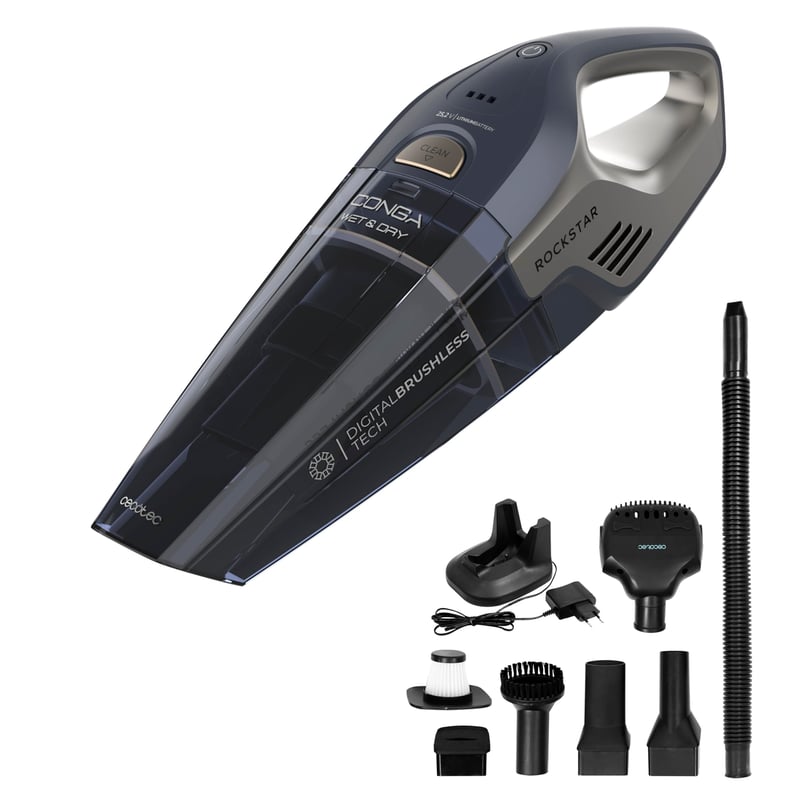 Aspirator de mână Cecotec Conga Rockstar 25.2V Animal Hand – recipient 500 ml, 20 kPa, 200 W, uscat și umed, motor BLDC, autonomie 40 minute