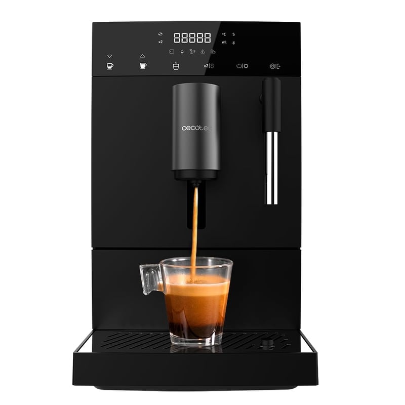 Espressor superautomat Cecotec Cumbia Cremmaet Compact Steam, 1350W, 19 Bar, Thermoblock, 5 trepte de măcinare, Spumator, Autocurațare