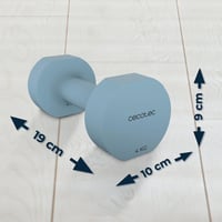 Súprava dvoch činiek Cecotec Drumfit 400 DoubleNeo 2x4 kg, neoprénový povrch, modrá, silový tréning a vytrvalosť 3