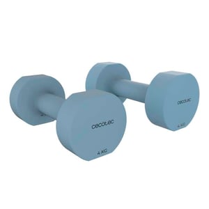 Cecotec Drumfit 400 DoubleNeo set bučica 2x4 kg, neoprenski premaz, plava, za trening snage i izdržljivosti